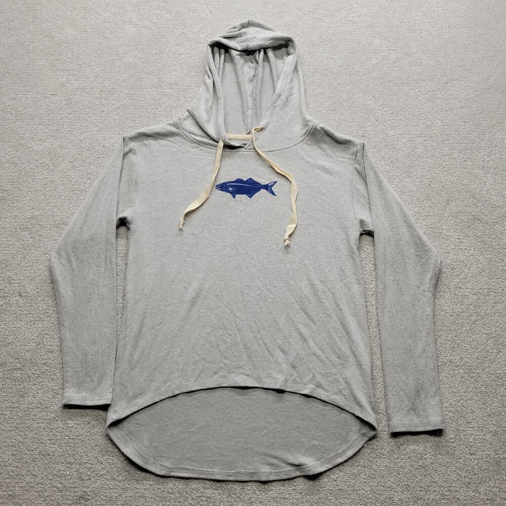 Menemsha Blues Martha's Vineyard Womens Small Gray Hooded Long Sleeve Shirt